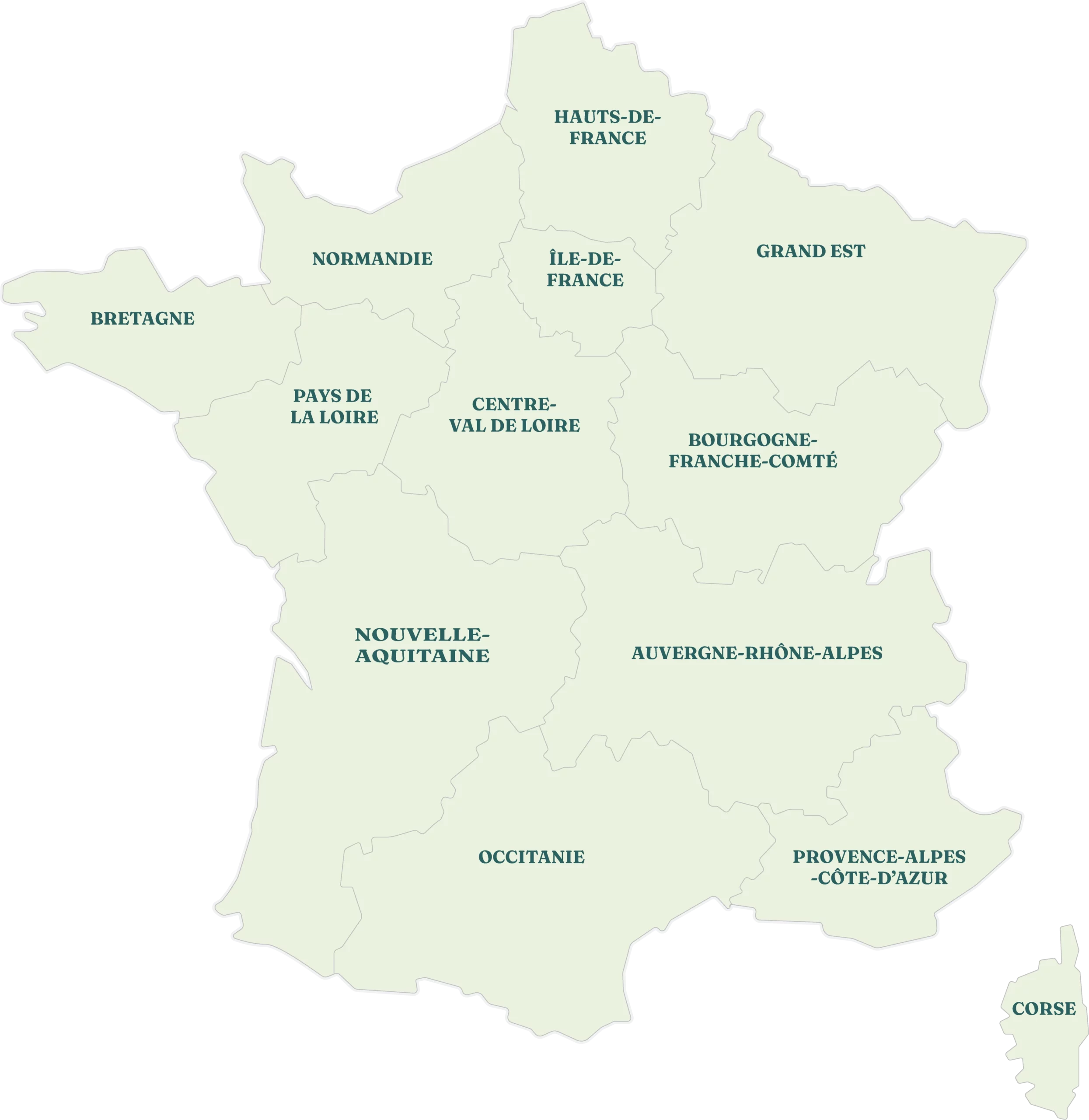 Carte des régions de France